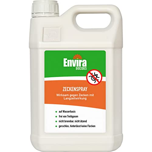 Envira Zecken-Spray - Anti-Zecken-Mittel Mit Langzeitwirkung - Geruchlos & Auf Wasserbasis - 5 Liter