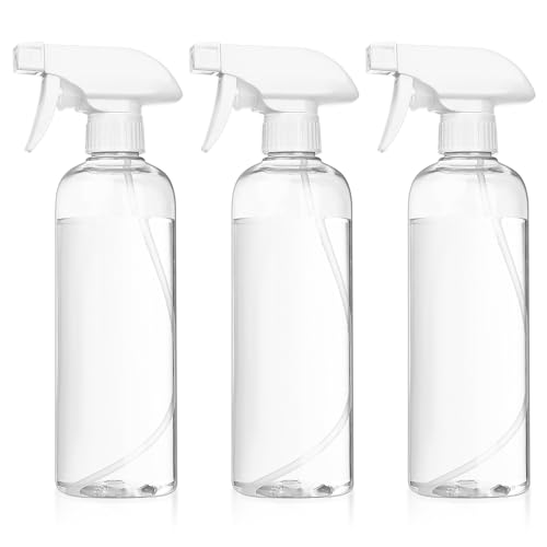 Jttxiu 3 Stück Sprühflasche, 500ml Kunststoff Pflanzenwasser Pumpsprühflasche, Leere Wassersprühflasche, Gießkanne für Hausgarten Reinigung Bewässerung Gartenpflanzen (Transparent weiß)