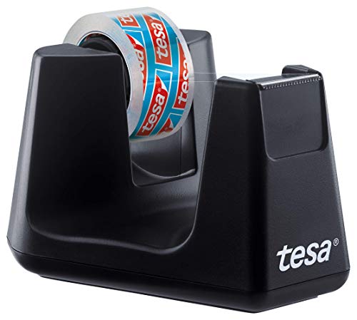 tesa Easy Cut SMART Klebebandabroller für Tische/Kompakter Tischabroller mit Anti-Rutsch-Technologie für Klebefilm bis 10m x 15mm