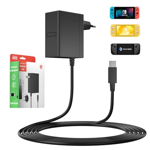 BENSN 39W Ladekabel Netzteil für Switch, OLED, Lite, Dock und Pro Controller, 15V 2.6A Kabel Ladegerät PD Typ C Unterstützt TV Modus Schnelles Aufladen