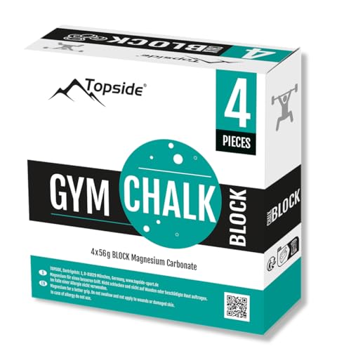 TOPSIDE GYM Chalk 4 x 56g Chalk Block für Gewichtheben, Klettern, Bouldern, Turnen, Crossfit