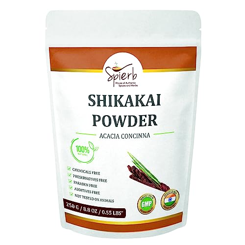 Spierb Shikakai Pulver - (250 Gm / 8.8 oz / 0.55 Lbs) - Für die Haarpflege - Natürliche Haarreinigung und Conditioner Acacia Concinna - 100% reine ayurvedische Haarspülung