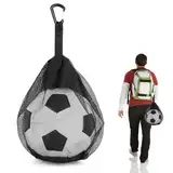 Neerow Ballnetz, Tragbare Ballsack, Ballnetz 1 Ball, Basketball Tasche, Basketball Netztasche, Balltasche mit Karabiner zum Tragen von Fußbällen, Basketbällen, Volleybällen und Strandspielzeug