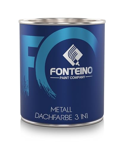 Metall Dachlack 3in1 Dachbeschichtung Sockelfarbe Metallschutzlack Feuerrot - 750ml