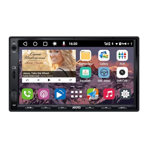 ATOTO S8 Standard Doppel-DIN Armaturenbrett Einbau Videogeräte, USB tethering, Dual Bluetooth, HD Rückansicht mit LRV, Android Auto & Kabelloses CarPlay, IPS-Anzeige,SCVC und mehr, S8G2A74SD