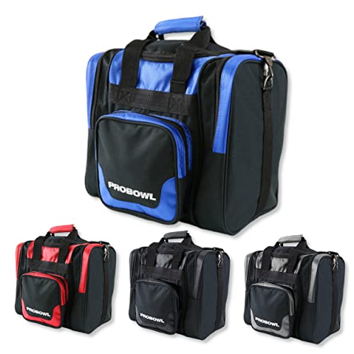 EMAX | Pro Bowl Bowlingtasche - Deluxe Single Tote | Bowling-Ball-Tasche mit Schuhfach | EIN-Ball-Tasche | Bowling Bag | Schwarz/Blau