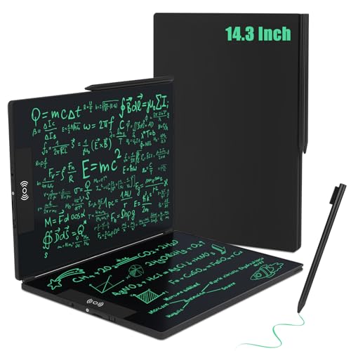 LCD Schreibtafel, Czemo14.3 Zoll Faltbare LCD Maltafel für Erwachsene Büro, Digitales Zeichenbrett mit 0.5mm Monochromlinien, Schreib-Zeichenblock für Notizen, Memo, to-Do-Listen, Skizzen