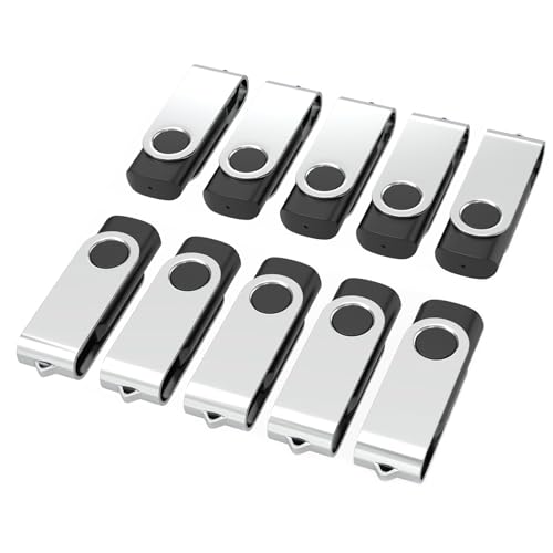 USB Stick 16GB 10 Stück, WOOOLKEN USB 2.0 Speicherstick Memory-Stick 10er Pack 16GB Pen Drives(schwarz)