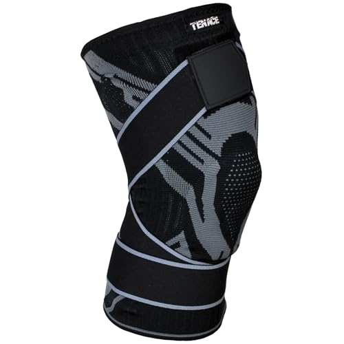 Tenace Jiu Jitsu Kniebandage, Kniebandage, Kompression und Polsterung für MMA, Kampfsport, Muay Thai, Judo, hohe Haltbarkeit und Leistung, Unisex (M)