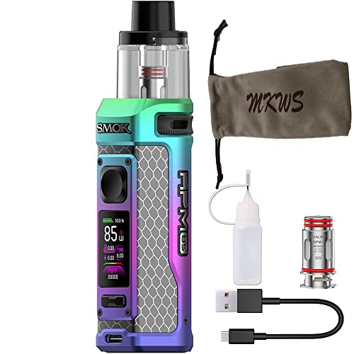 Elektronische Zigarette,Authentic SMOK 85W RPM 85 Starter Set Bulit-in 3000mAh Akku，6ml Verdampfer mit 0.96 Inch TFT Color Display, Kein Nikotin Kein Tabak (7-Color)