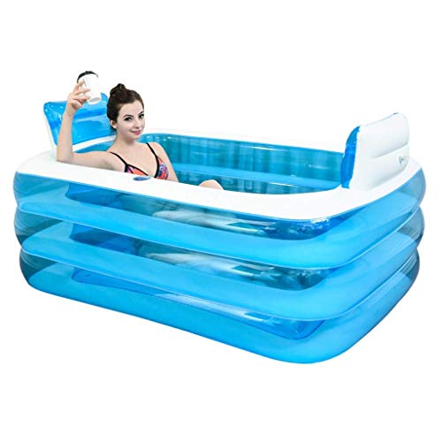 NOYHHAV Aufblasbare Pools Aufblasbare Badewanne Spa Verdickte Erwachsene Badewannes Strandbadewanne Barrel Doppelbadewanne Faltbare Badewanne PVC+ Fußpumpe Schwimmbecken