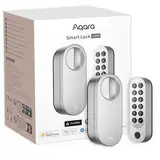 Aqara Smart Lock U200 (mit Fingerabdruck), Matter Over Thread, Smartes Türschlosss mit Apple Home Key und Aufladbarem Akku, Unterstützt Apple Home, Google Home, Alexa und SmartThings, Silber
