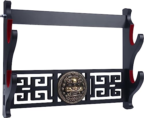 Z-fiber Schwerthalter Katana Wandhalterung 2-Tier Kirin Samt gepolstert Katana Halter Samurai Schwert Display Rack Wand Lichtschwert Wakizashi Schwertständer Display Hanger