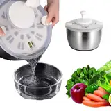 Obsttrockner Spinner - Schneller -Salat -Spinner für Obst und, manuelle Trockenschale | Einfach zu bedienendes Küchenwerkzeug zum Spülen, Waschen, Waschen, Entlassen, Zubereitung von Speis