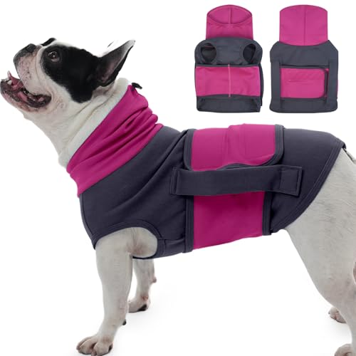 DENTRUN Beruhigungsweste für Hunde, Weich Hundemantel zur Linderung, Hunde Anti Stress Weste, Hund Beruhigungsweste mit Ohrenschutz, Reisen (Blau, M)