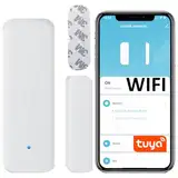 Sone Smart One Türsensor Alarm, Fenstersensor Drahtloser. Alarm in Echtzeit. WLAN WiFi Smart Life/Tuya App kompatibel mit Alexa/Google Home