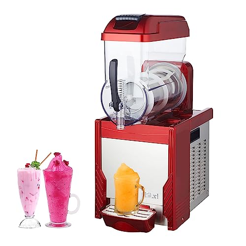 XNYXLPP Slush Frozen Ice Drink Slush Machine, 15L Getränkespender, elektrischer Crushed Ice Maker, eingebauter Rührer, Eistee-Fruchtsaftspender (Red)