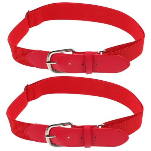 VALICLUD 2St Stretch gürtel nylon outdoor gürtel sweatbelt Ledergürtel für Herren Sportdekor Softball-Gürtel Baseballgürtel für Herren Junge schmücken Schutzgürtel weicher Ball Damen Pu rot