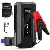 ANSODY 3000A Starthilfe Powerbank für Pkw (Bis zu 10L Benzin/8L Diesel), Auto 12V PKW Starter Powerbank mit LED,Batterie Booster Jump Starter Powerpack mit Starthilfekabel,Grau