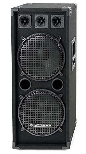 McGrey DJ-2222 2-Etagen DJ PA Lautsprecher Box 2x 30cm (12“) Subwoofer 1000W (Passiv, 2-Wege System, Holzgehäuse)