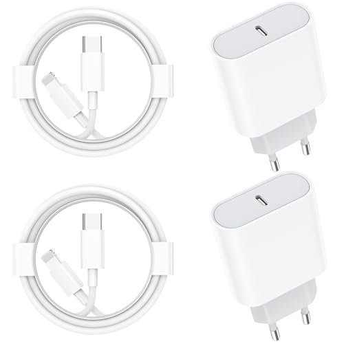 20W 4-Pack Schnellladekabel and 2M Schnellladegerät for iPhone 14/14 Pro/14 Pro Max/13/12 /11/ X/XR/XS/Mini, USB C Ladekabel Ladegerät Adapter Type C Netzteil Wsehnga