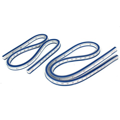 Aexit Bekleidungsladen Messschieber weich Plastik 50cm 20inch Flexibel Kurvenlineal blau Skalenmessschieber 2 Stück