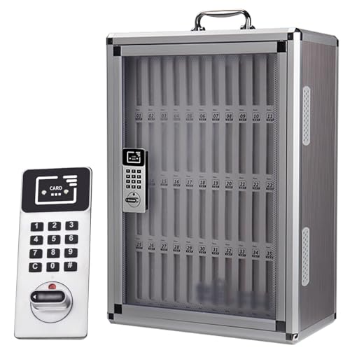Handy-Schließfach Handy-Aufbewahrung Safe Schüler-Handy-Verwaltungsschrank Mit Zahlenschloss (Color : Silver, S : 48bits)