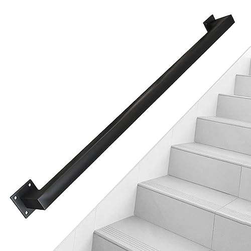 Schwarze Treppe – 5,5 m Indoor/Outdoor Geländer Kit mit Wandhaltern & Metallschrauben – & Stilvolle Sicherheit Ra für Treppen, Stufen & Geländersysteme