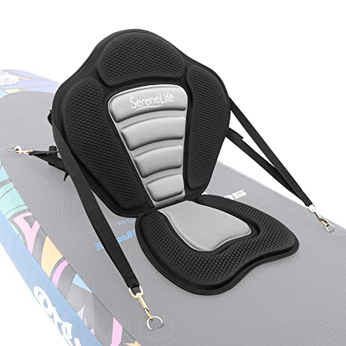 SereneLife Kajak Sitz geeignet auch als Sup Board Sitz, Schlauchboot Sitz & Surfboard Sitz – Verstellbare Kajaksitz mit Rückenlehne kompatibel als Stand Up Paddle Board, Kajak Aufblasbar & Ruderbooten