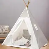 Camiraft Kinder Tipi Zelt,klassisches indisches Spielzelt für Kinder,Kinderzelte aus Baumwolle für Mädchen und Jungen mit Tragetasche,faltbares Spielhaus für drinnen oder draußen,Polyester