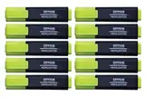 OFFICER PRODUCTS PRODUCTS Textmarker Leuchtend 10er Pack Farbe: Gelb/Highlighter Textliner Die Ungiftige Tinte, Keilspitze Leuchtfarben Hohe Qualität/Strichstärke 1-5mm, 17055211-06