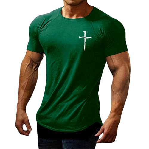 Hehiy Oversize Herren Vintage T-Shirt Verwaschen V-Neck Basic V-Ausschnitt Shirt Gym Shirt Herren Oversize Backprint T-Shirts FüR Herren Weiß Rundhals