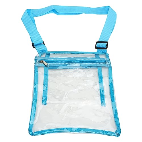 XHIKOWAT Wasserdichte, Transparente PVC-Tasche, Große Kapazität, Tragbar, Durchsichtig, für Reisen, Musik, Festival, Stadion, Tor (Blau)