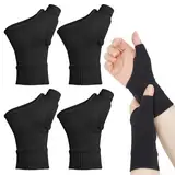 Daumensattelgelenk Bandage 2 Paar Daumenorthese Arthritis Handschuhe, Fingerlose Handschuhe Mit Gel Zur Linderung Von Hand, Handgelenk, Daumen Und Gelenkschmerzen, Unisex(Schwarz)