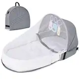 Tragbarer Stubenwagen, Zusammenklappbar Babybett Mit Moskitonetz, Tragbares Babybett Unterwegs, Reisebett Stubenwagen Baby, Waschbare Stubenwagen Mit Netz Und Entwicklungsspielzeug, Für Camping Freien
