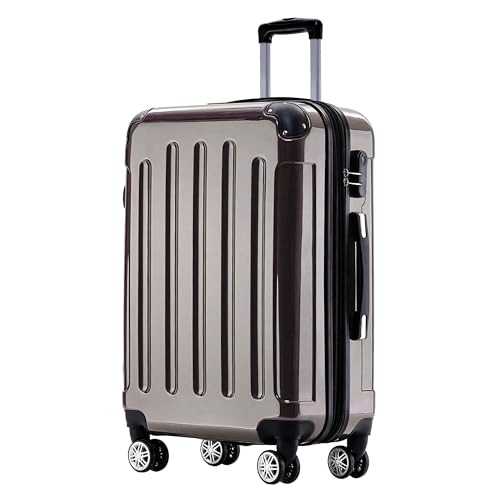 BEIBYE Zwillingsrollen 2048 Hartschale Trolley Koffer Reisekoffer Taschen Gepäck in M-L-XL-Set (Coffee, M)