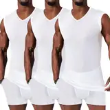 HOTCAT 3er Pack Herren Tank Top Unterhemd mit V-Ausschnitt aus Baumwolle Männer Muskelshirt