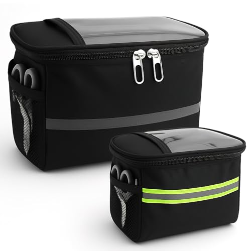 ZMDMAH Fahrradtasche Lenker wasserdicht – Lenkertasche mit Touchscreen-Handyfach Reflektor Netzfächern und großer Kapazität – Für Mountainbike E-Bike Rennrad Damen & Herren geeignet