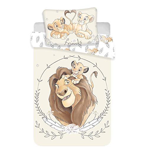 Disney Bettwäsche für Babys, 2-teilig, 100 x 135 cm, 100% Baumwolle, Simba Mufasa