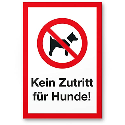 Komma Security Kein Zutritt Hunde Hunde Schild - draußen bleiben Hinweisschild Türschild Verbotsschild - Hundeverbot Verbot Hunde - Restaurants Läden Geschäfte Büros