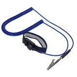 QUARKZMAN ESD Antistatisch Handgelenk Riemen 6ft PU Einstellbar Antistatik Armband Set Verkabelt für Computer Elektronik Reparatur Blau