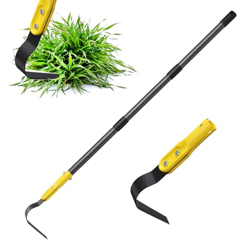 Gartenhacke, 124 cm, L-Form, Gartenhacke, verstellbarer langer Griff, Werkzeuge zum Jäten, Lockern von Boden, Grabenbau, Blätter, robuste Riss-Fugendüse, Unkrautjäthacke, Handgartengeräte für