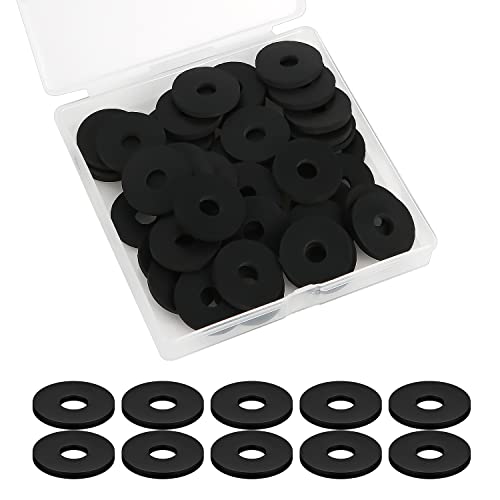 50 Stück Flache Unterlegscheiben Set, Flache Gummi Unterlegscheiben Verschiedene Gummi Unterlegscheiben Strapazierfähiger Abriebfester Gummi für Reparatur Wasserhähnen, Haushaltsgeräte (25 mm)