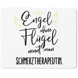 JUNIWORDS Mauspad Mousepad, Engel ohne Flügel nennt Man Schmerztherapeutin (5181817)