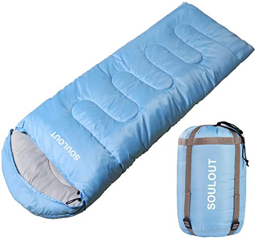 SOULOUT Schlafsack 3-4 Jahreszeiten - Winter Schlafsack Wasserdichter Leichter Deckenschlafsack für Camping, Reisen und Outdoor-Aktivitäten -Ideal für Erwachsene und Kinder - 220 x 83 cm