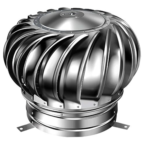 BEAHING Windkraftanlage, Dachentlüftung 11 Zoll Runde Rotationsventilator Edelstahl Untourte Rotationsdachturbine für Lüftungskanäle, Schornsteine, Farmen