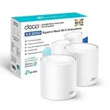 TP-Link Deco X50 Mesh WLAN Set (2 Pack), Wi-Fi 6 AX3000 Dual Band Router & Repeater, 3x Gigabit Ports für jede Einheit, empfohlen für Häuser mit 3-4 Schlafzimmern, Umfassender Jugendschutz, WPA3