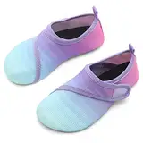 IceUnicorn Badeschuhe Kinder Schwimmschuhe Jungen Mädchen Strandschuhe Baby Aquaschuhe Barfußschuhe Kleinkind Wasserschuhe(JB Lila Grün, 30/31 EU)