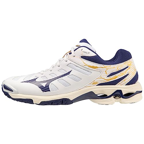 Mizuno Unisex Wellenspannung Volleyball, Weiß Blueribbon Mp Gold, 48.5 EU