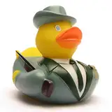 Duckshop I Badeente Schützenbruder I Quietscheente I L: 7,5 cm - inkl. Quietscheentchen-Schlüsselanhänger im Set I Geschenk Schützenfest I Präsent Sammler